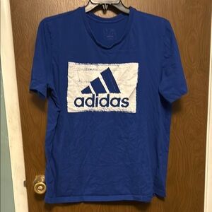 Adidas Blue Short Sleeve Tee with Logo size XL